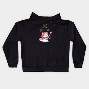 Tiny Fire Mage Kitty Kids Hoodie